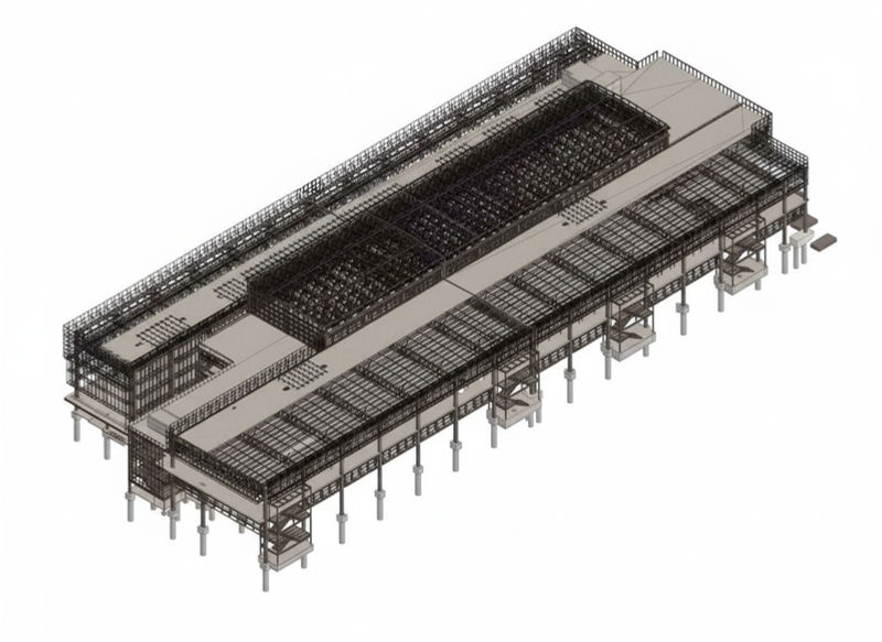 Modelo BIM estructural de la planta USI Axis