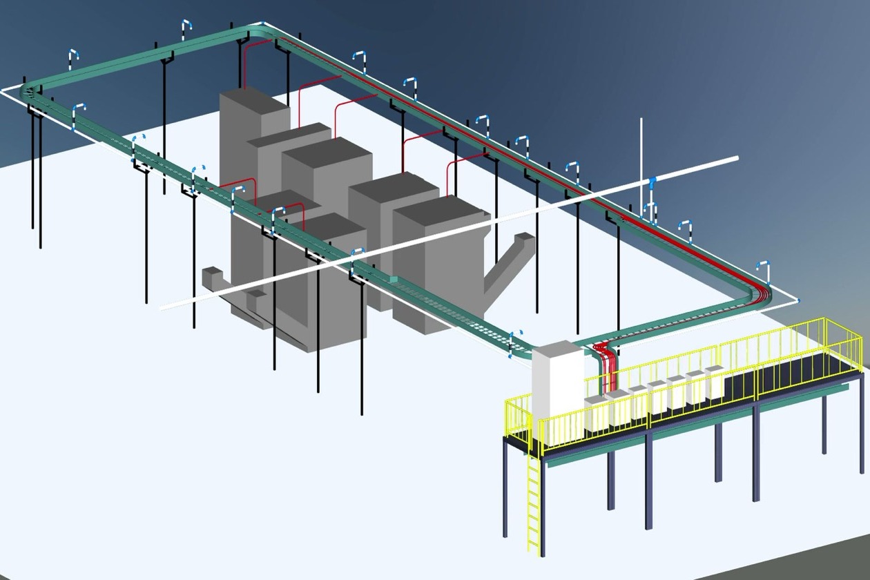 Modelo BIM 3D coordinado de la instalación electromecánica